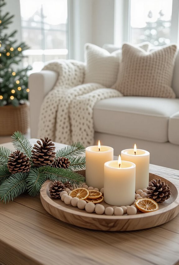 pinecones reclaimed wood warmth