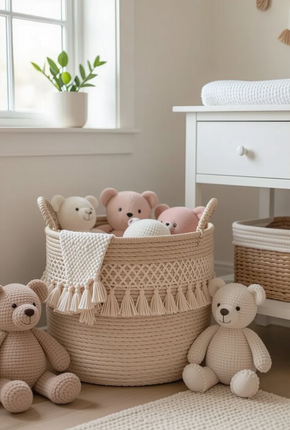 pink boho recycled bins