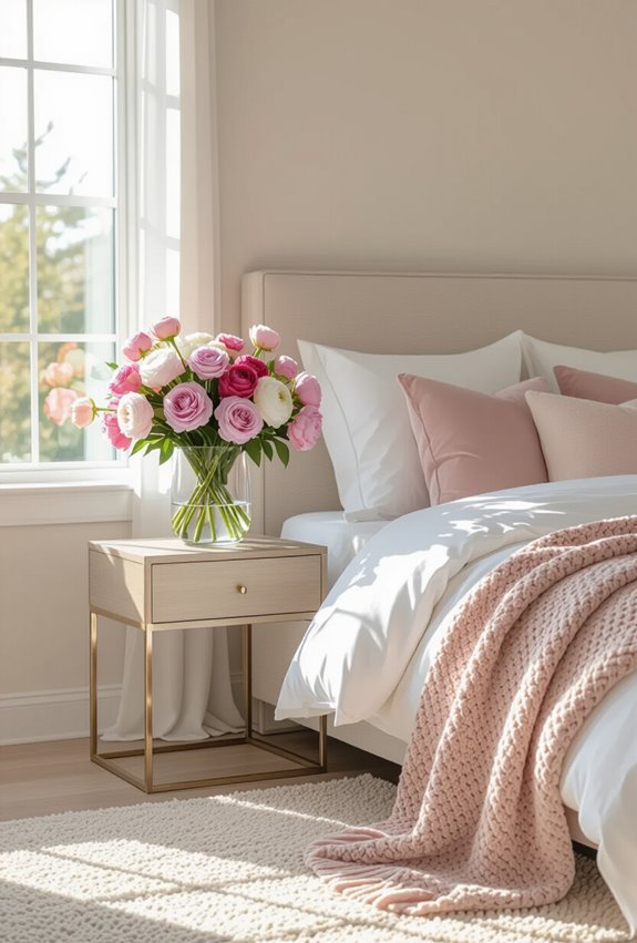 pink floral arrangements for freshness