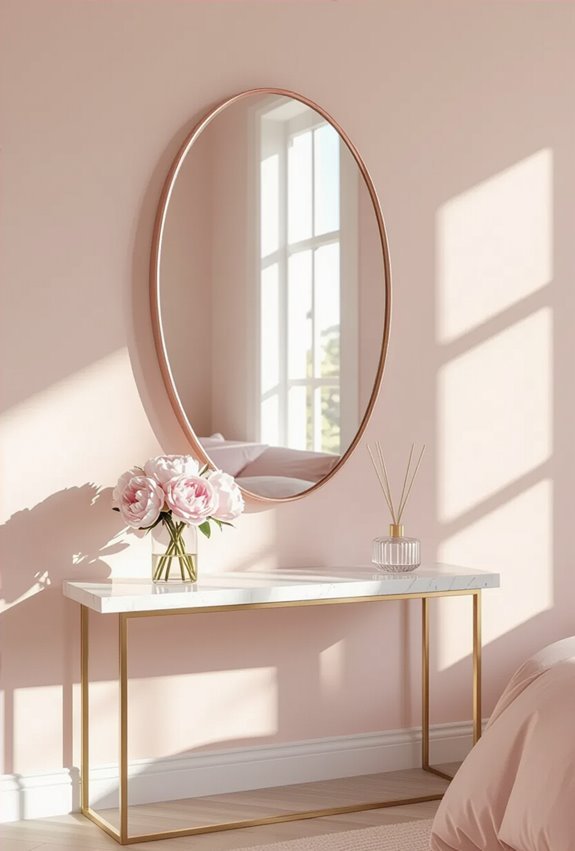 pink mirrors brighten bedrooms