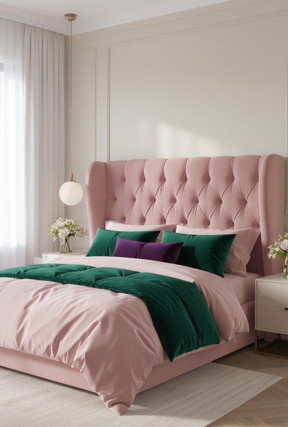 pink paired with jeweltones
