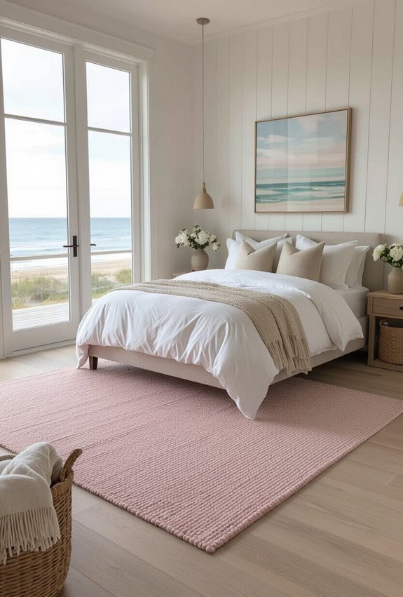 pink rug for coastal warmth