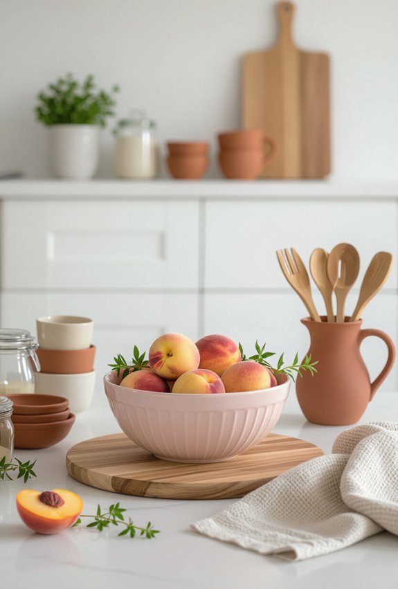 pink wood terracotta harmony