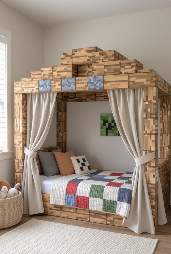 pixelated cozy minecraft canopy