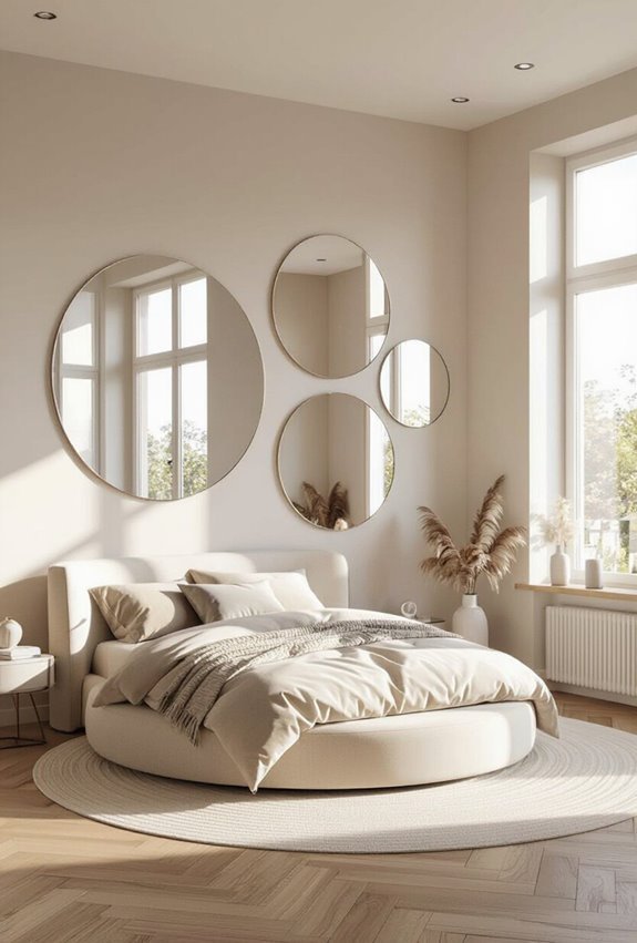 place circular mirrors strategically