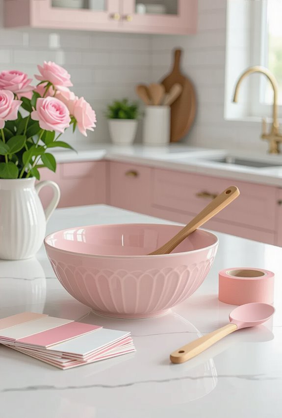 plan pink kitchen makeover