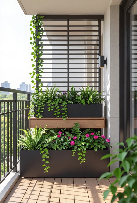 planter integrated balcony grill safety