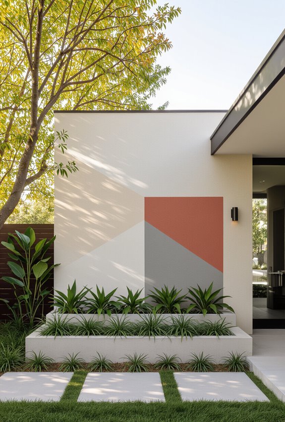 planter integrated living mural