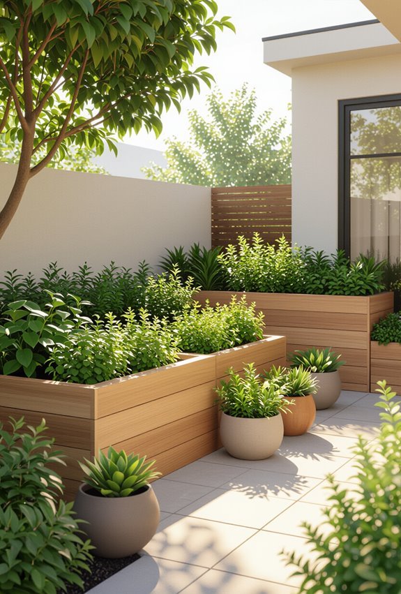 planters raised beds herbs