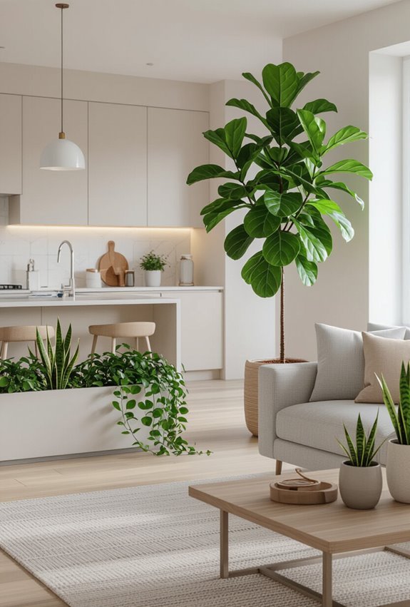 plants define and soften zones