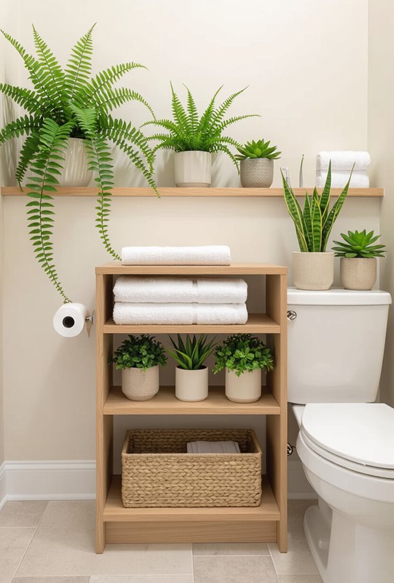 plants enhance over toilet storage