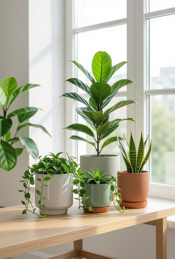 plants lights hanging greenery