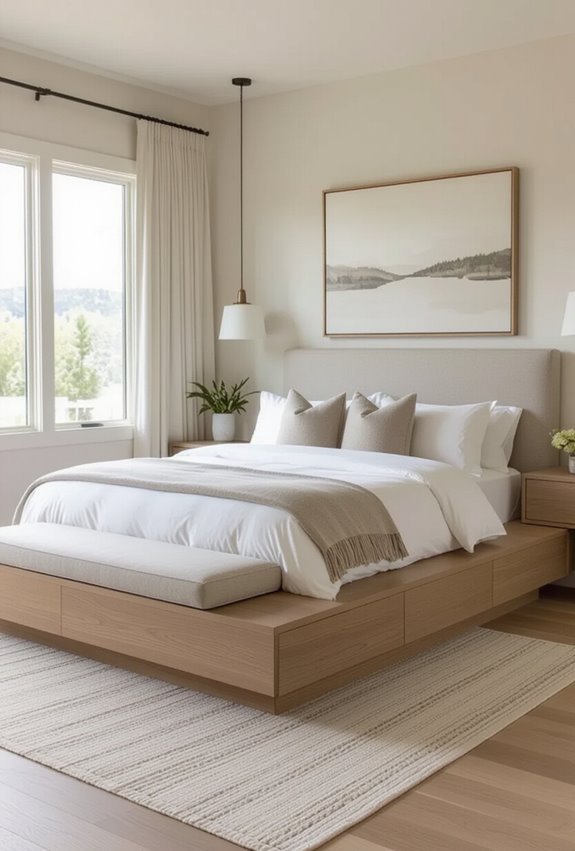 platform bed with bench