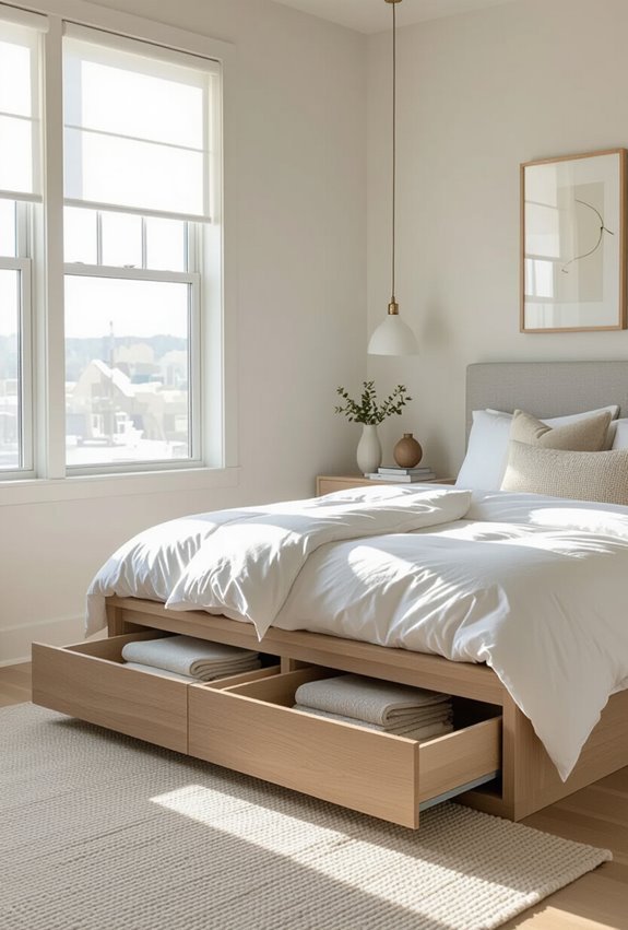 platform bed with drawers