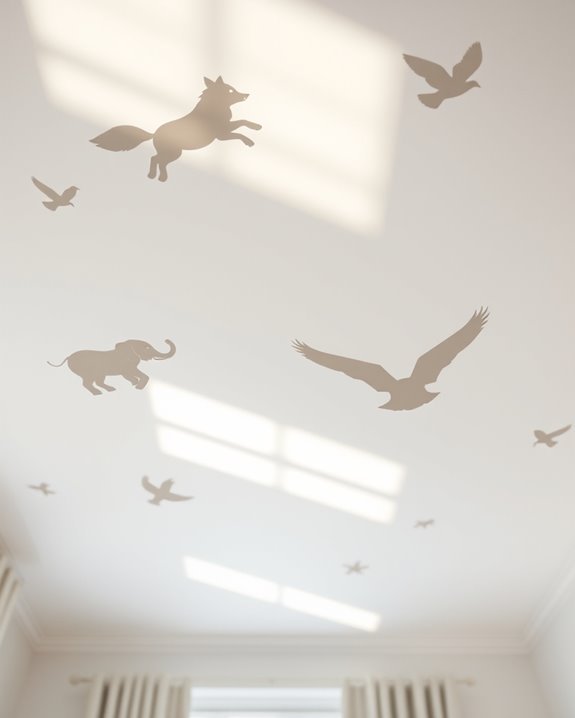 playful animal ceiling silhouettes