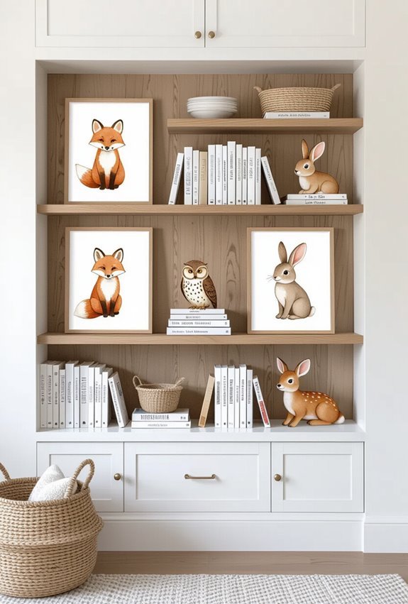 playful animal prints brighten bookshelves