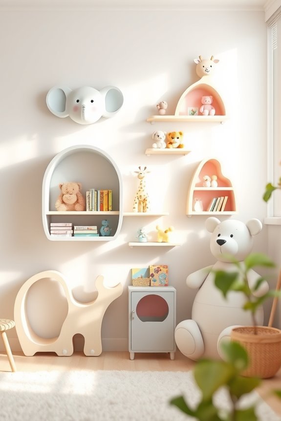 playful animal shaped shelves