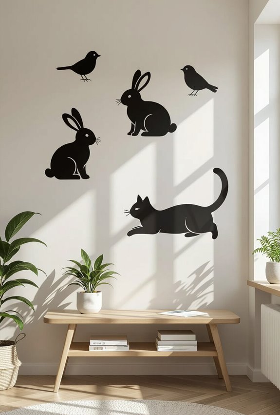 playful animal silhouette decals