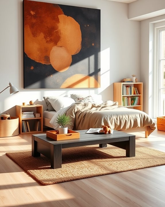 playful black and brown art