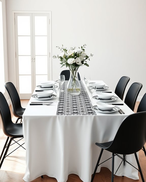 playful black and white tableware