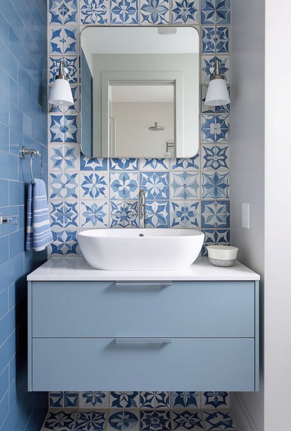 playful blue and grey patterns