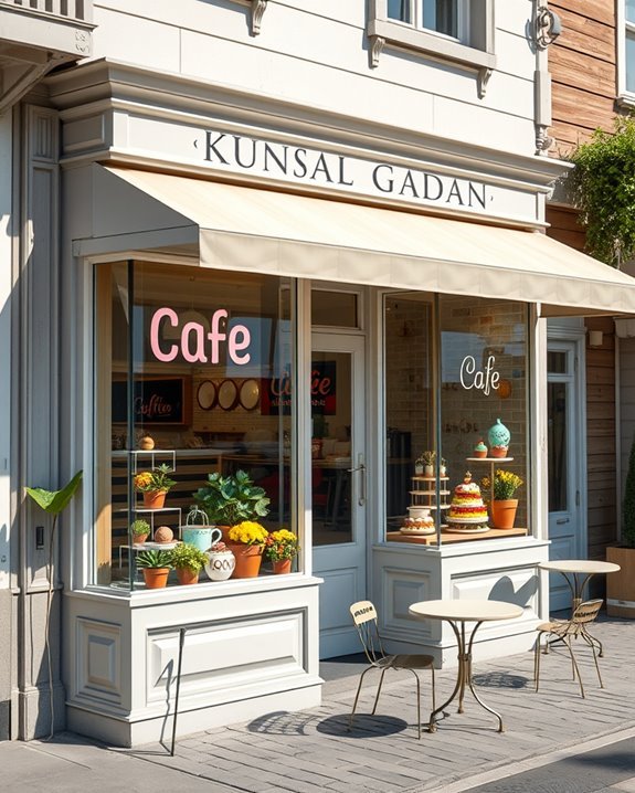 playful caf window displays