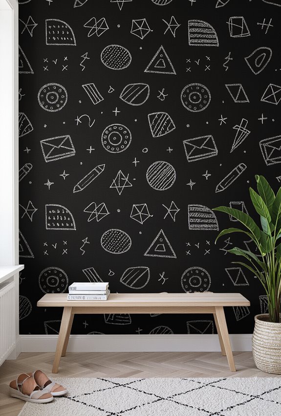 playful chalkboard inspired accent wall