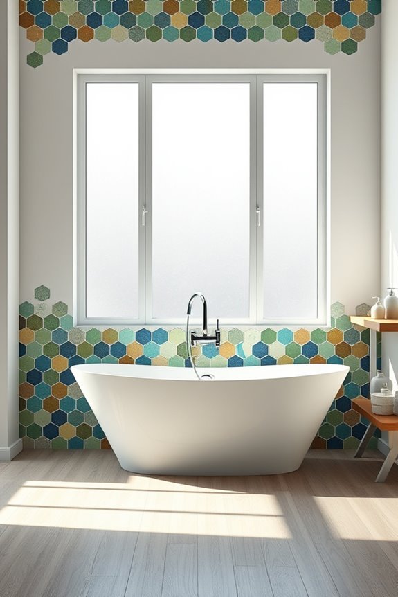 playful colorful hexagon tiles