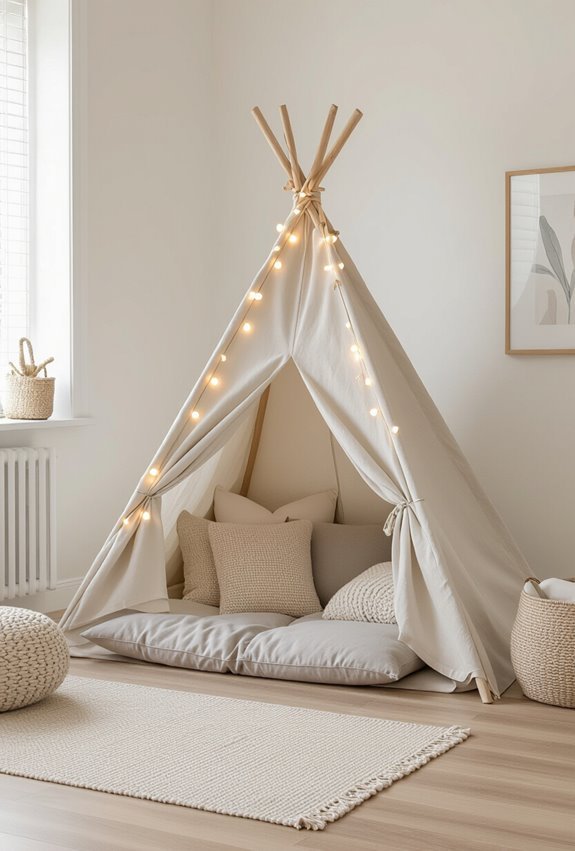 playful cozy teepee reading nook