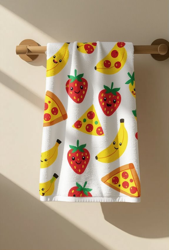 playful fruit themed kids towels