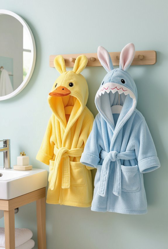 playful hooded animal bathrobes