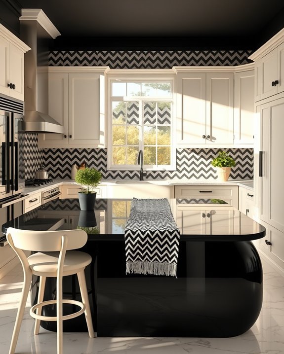 playful kitchen pattern mixing