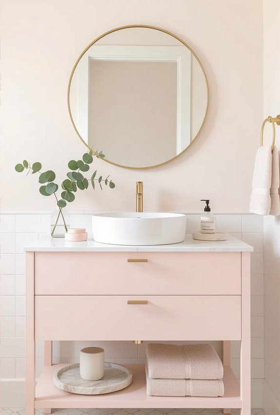 playful millennial pink powderroom