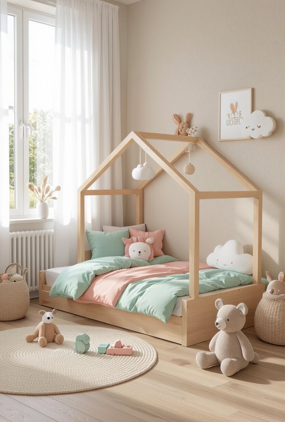 playful organized themed bedding
