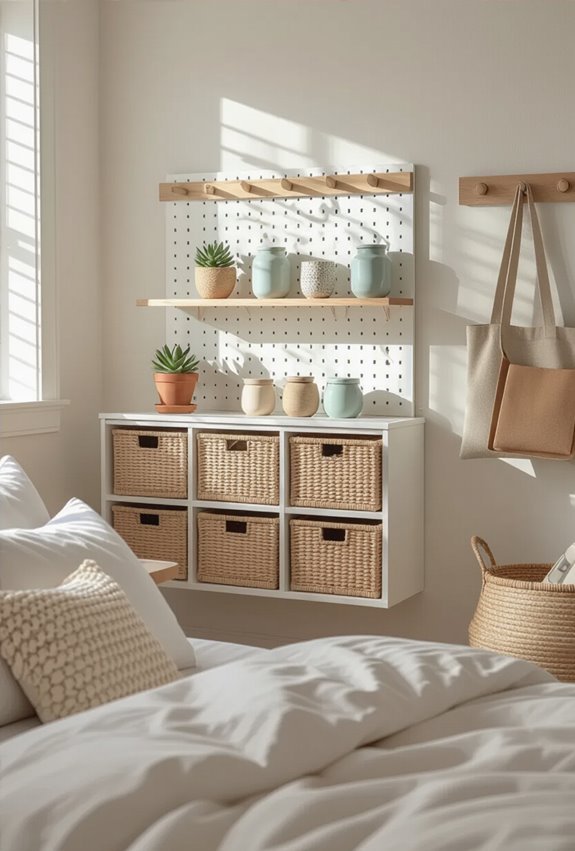 playful pastel pegboard storage