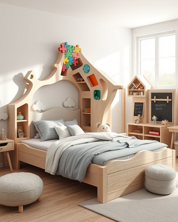 playful puzzle themed beds