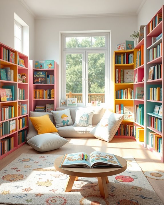 playful reading nook setup