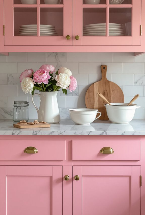 playful retro pink cabinetry charm