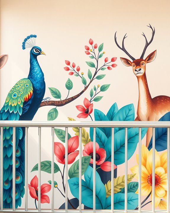 playful wildlife balcony decor