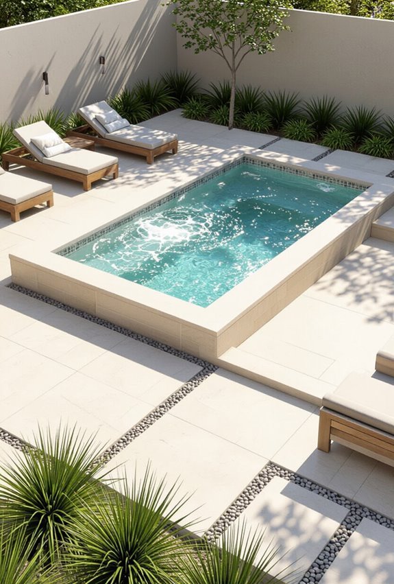 plunge pool with hot tub