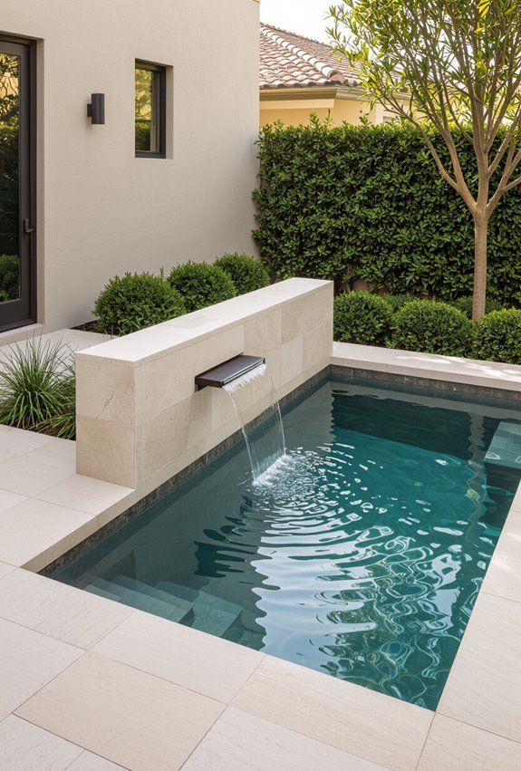 plunge pool with waterfeatures
