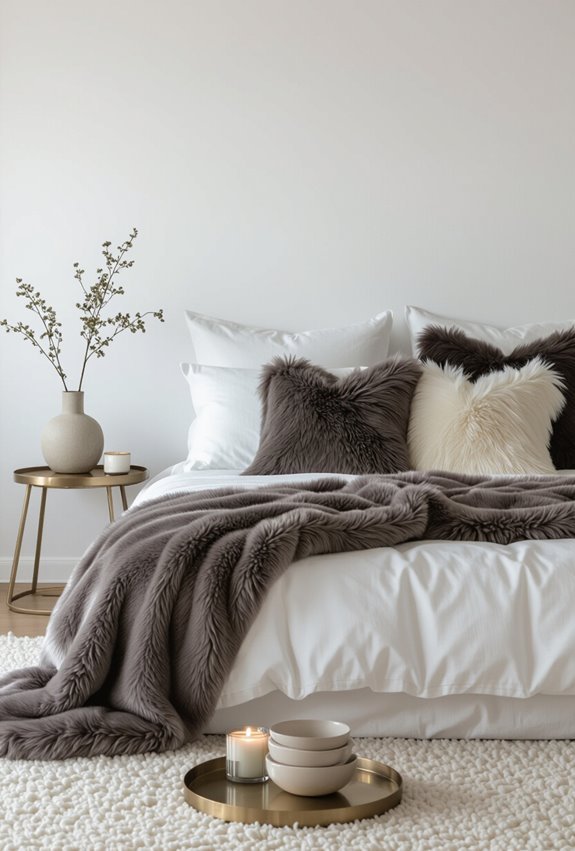 plush faux fur textured layers