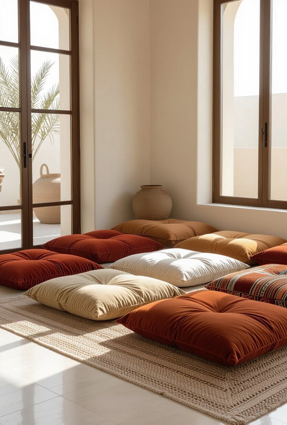 plush low seating cozy setup