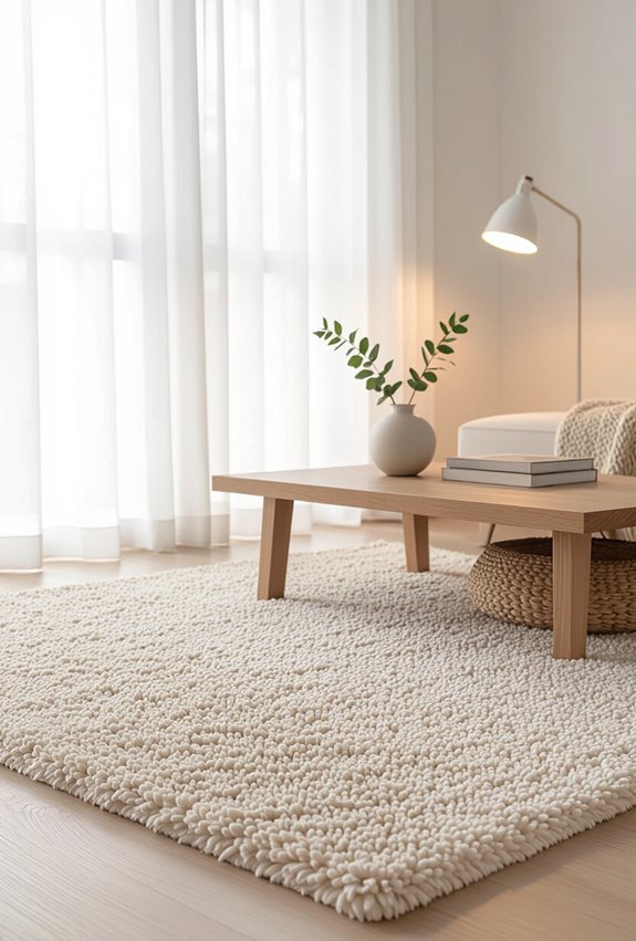 plush minimalist rugs add warmth