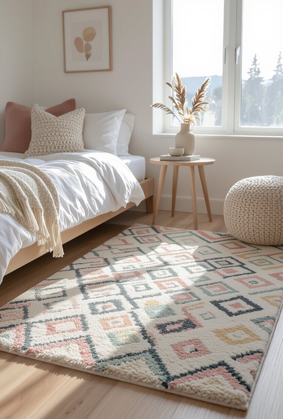 plush patterned rugs with tassels