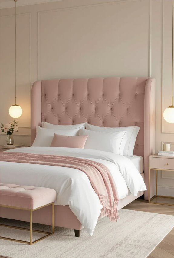 plush pink velvet accents