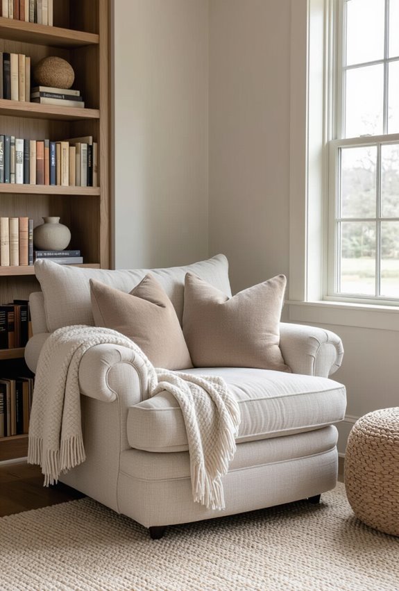 plush seating for reading comfort