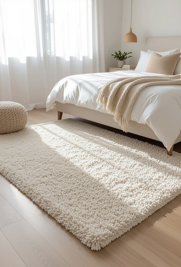 plush textured layered rug