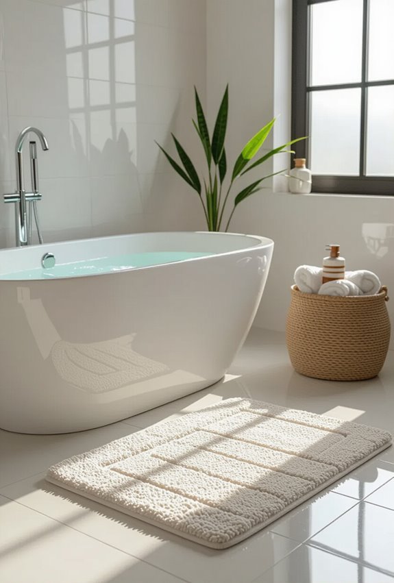 plush textured slip resistant bathmats