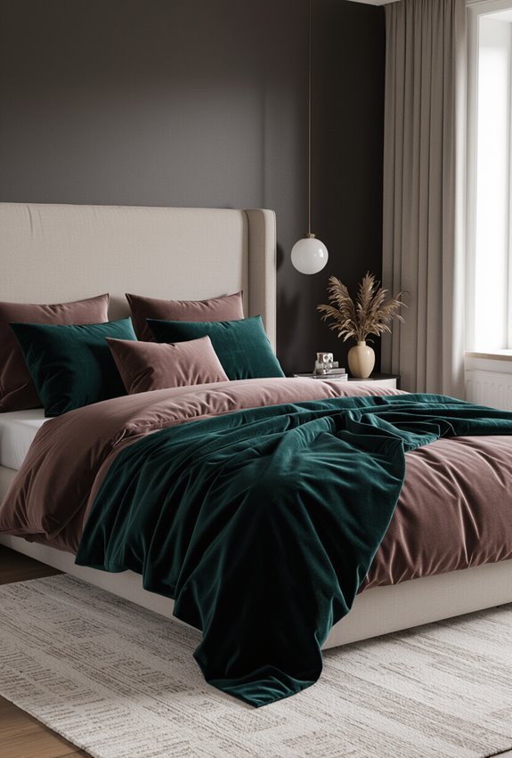 plush velvet accents for depth